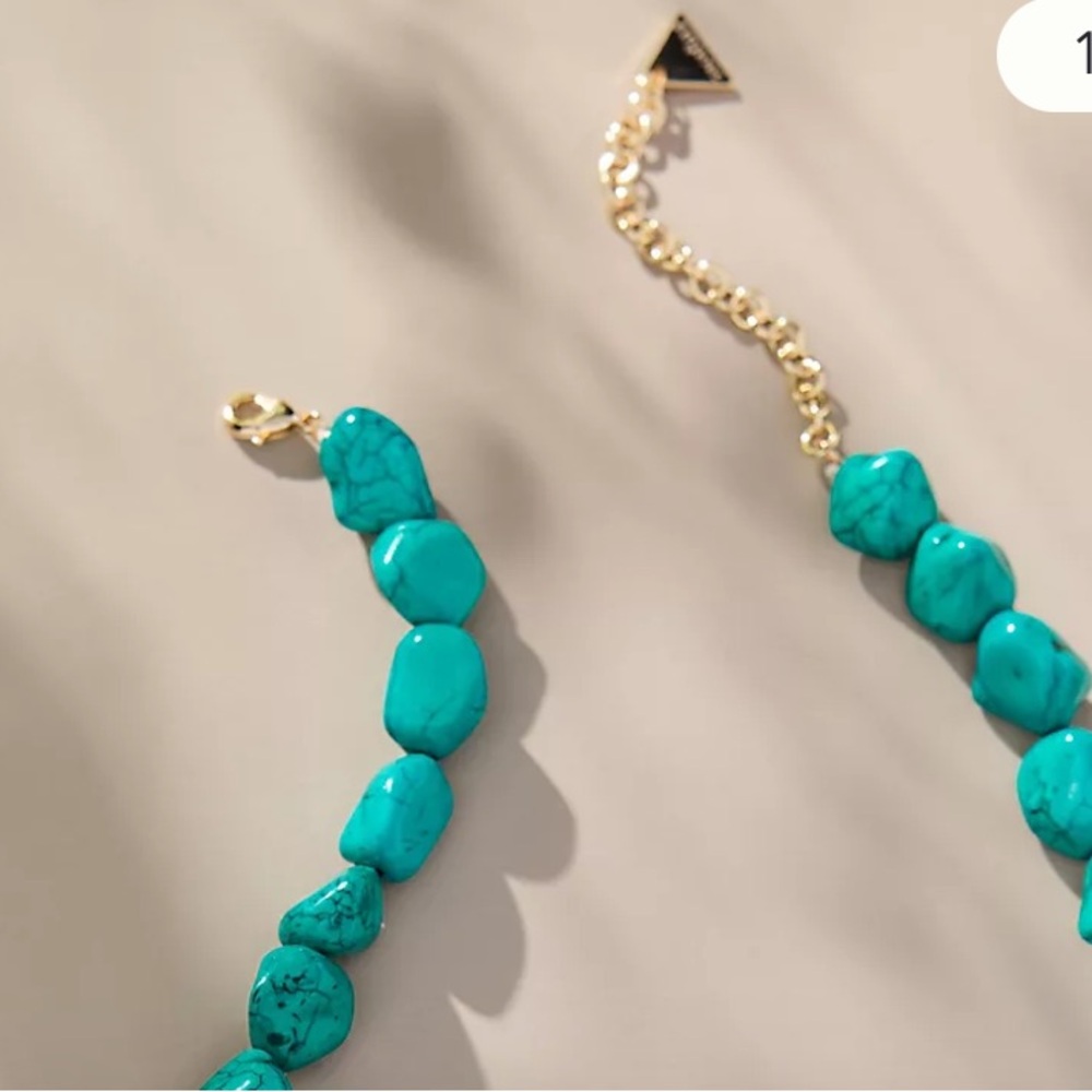 Anthropologie Turquoise Beaded Cluster Charm Necklace - Picture 7 of 10